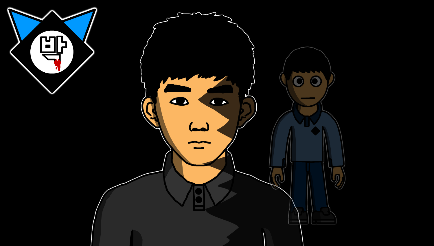 박무성의 검은 자화상 및 신작 애니메이션 썸네일 (실험용)