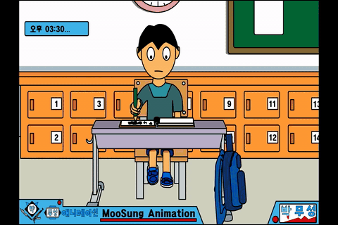 공부에 지친 유치원생